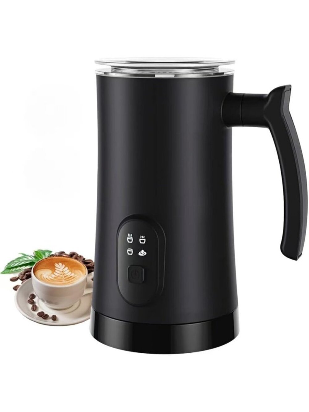 4-in-1 Electric Milk Frother & Steamer for Hot & Cold Foam, Quiet Latte Maker